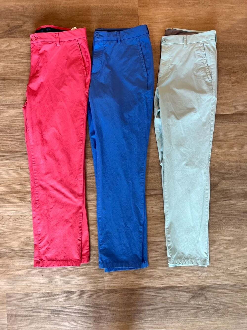 (3)Vineyard Vines,On The Go Chinos, Performance, Golf,Vibrant Blue/Coral, 35x30